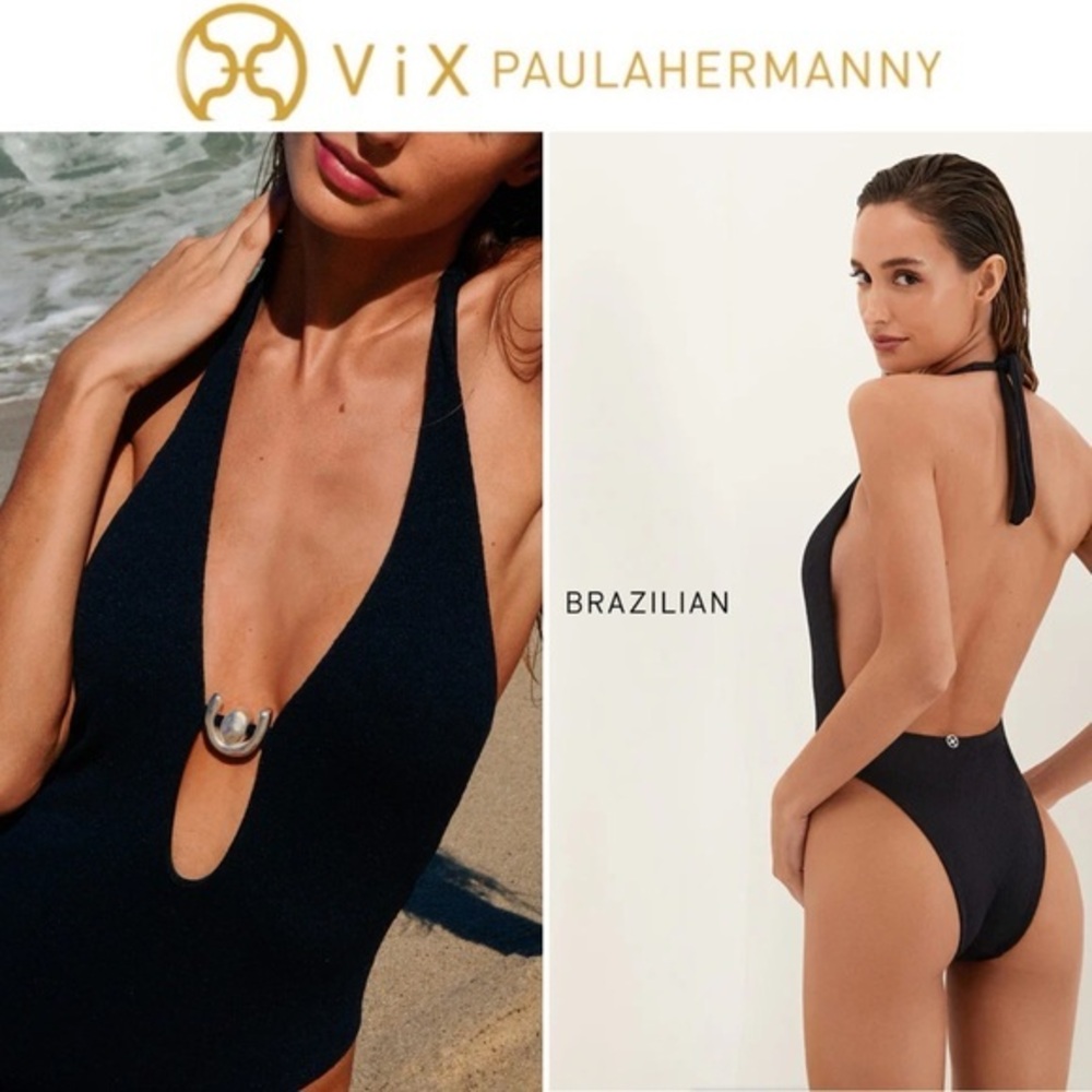 ViX Paula Hermanny Firenze Kori Brazilian One Piece In Black Swimsuit Sz S NWT